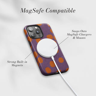 Tough Case MagSafe Twilight Dots, snaps onto MagSafe chargers and mounts