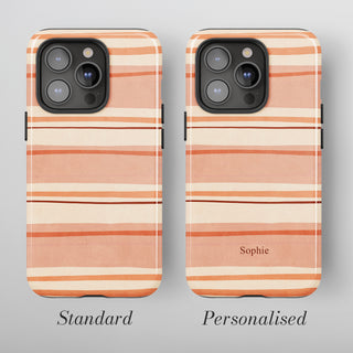 Tough Case MagSafe Peach Stripe, standard or personalised with your name printed on the design
