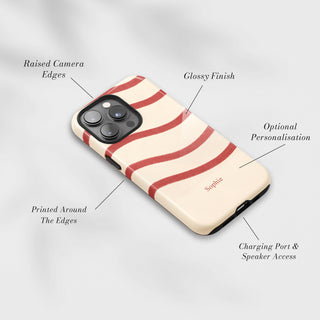 Tough Case MagSafe Berry Wave, raised camera edges, glossy finish and port access
