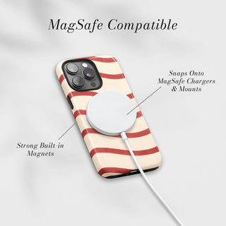 Tough Case MagSafe Berry Wave, snaps onto MagSafe chargers and mounts