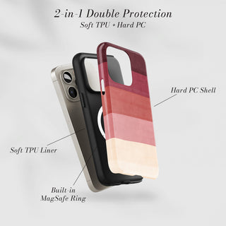Tough Case MagSafe Sunset Layers, two layer protection with soft TPU liner and hard PC shell