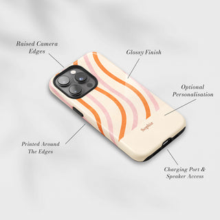 Tough Case MagSafe Sorbet Swirl, raised camera edges, glossy finish and port access