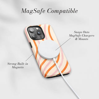 Tough Case MagSafe Sorbet Swirl, snaps onto MagSafe chargers and mounts