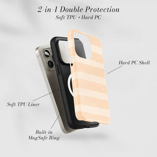 Tough Case MagSafe Vanilla Stripe, two layer protection with soft TPU liner and hard PC shell