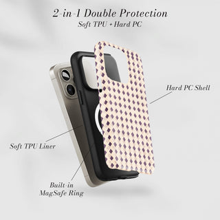 Tough Case MagSafe Plum Harlequin, two layer protection with soft TPU liner and hard PC shell