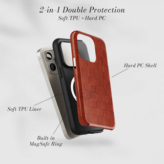 Tough Case MagSafe Ember Tile, two layer protection with soft TPU liner and hard PC shell