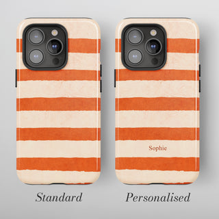 Tough Case MagSafe Clementine Stripe, standard or personalised with your name printed on the design