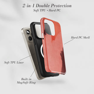 Tough Case MagSafe Coral Haze, two layer protection with soft TPU liner and hard PC shell