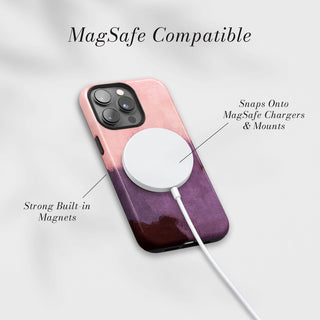 Tough Case MagSafe Heather Haze, snaps onto MagSafe chargers and mounts