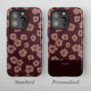 Tough Case MagSafe Damson Poppy, standard or personalised with your name on the colour band