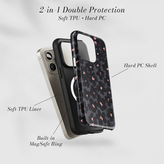 Tough Case MagSafe Midnight Bloom, two layer protection with soft TPU liner and hard PC shell