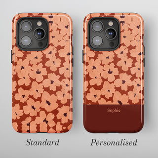 Tough Case MagSafe Terracotta Bloom, standard or personalised with your name on the colour band