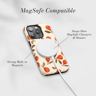 Tough Case MagSafe Autumn Pear, snaps onto MagSafe chargers and mounts