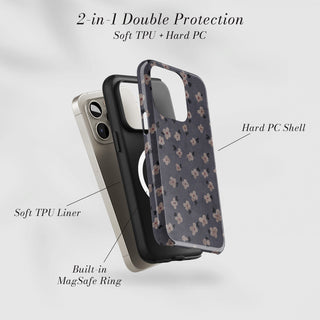 Tough Case MagSafe Slate Ditsy, two layer protection with soft TPU liner and hard PC shell