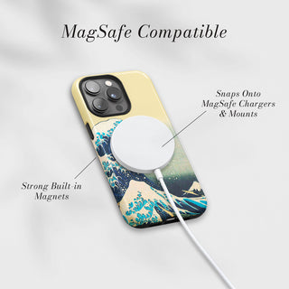 Tough Case MagSafe The Great Wave, snaps onto MagSafe chargers and mounts