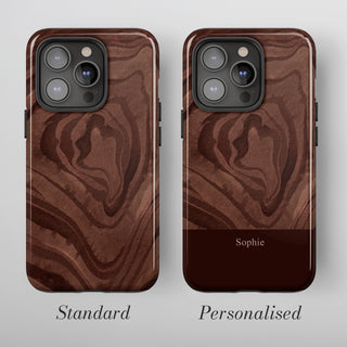 Tough Case MagSafe Walnut Agate, standard or personalised with your name on the colour band