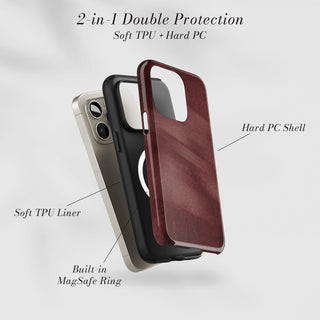 Tough Case MagSafe Merlot Wash, two layer protection with soft TPU liner and hard PC shell