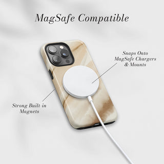 Tough Case MagSafe Latte Swirl, snaps onto MagSafe chargers and mounts
