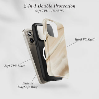 Tough Case MagSafe Latte Swirl, two layer protection with soft TPU liner and hard PC shell