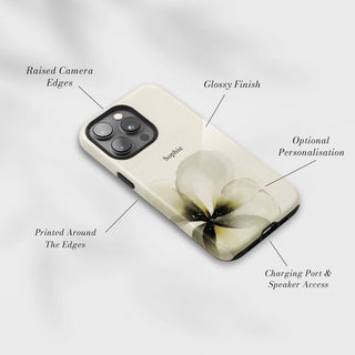 Tough Case MagSafe Sage Pansy, raised camera edges, glossy finish and port access