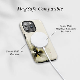 Tough Case MagSafe Sage Pansy, snaps onto MagSafe chargers and mounts