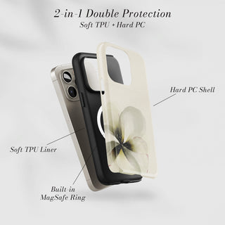 Tough Case MagSafe Sage Pansy, two layer protection with soft TPU liner and hard PC shell