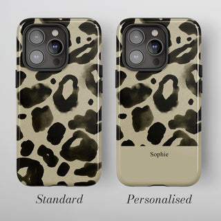 Tough Case MagSafe Sage Leopard, standard or personalised with your name on the colour band