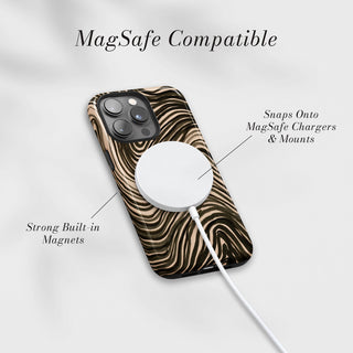 Tough Case MagSafe Ink Tide, snaps onto MagSafe chargers and mounts