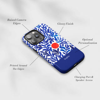 Tough Case MagSafe Cobalt Sun, raised camera edges, glossy finish and port access