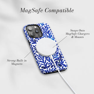 Tough Case MagSafe Cobalt Sun, snaps onto MagSafe chargers and mounts