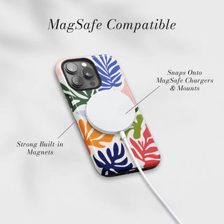 Tough Case MagSafe Confetti Garden, snaps onto MagSafe chargers and mounts