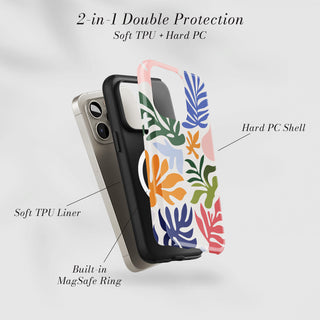 Tough Case MagSafe Confetti Garden, two layer protection with soft TPU liner and hard PC shell