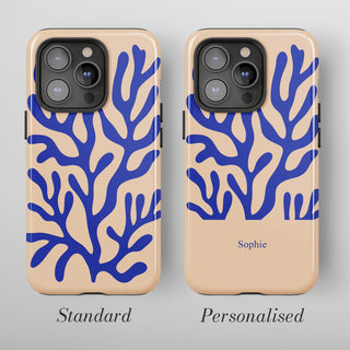 Tough Case MagSafe Blue Coral, standard or personalised with your name on the colour band