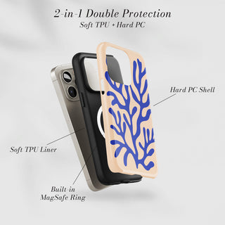 Tough Case MagSafe Blue Coral, two layer protection with soft TPU liner and hard PC shell