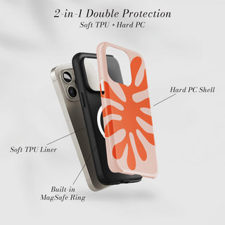Tough Case MagSafe Apricot Splash, two layer protection with soft TPU liner and hard PC shell