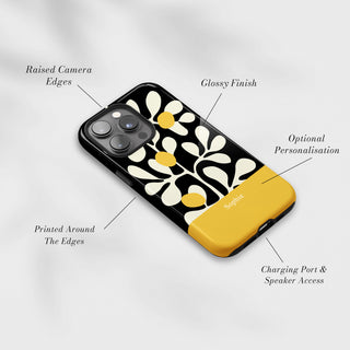 Tough Case MagSafe Lemon Grove, raised camera edges, glossy finish and port access