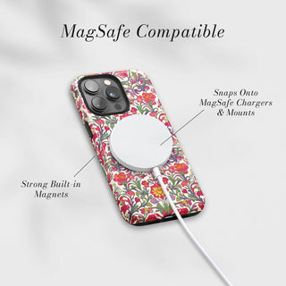 Tough Case MagSafe Berry Trellis, snaps onto MagSafe chargers and mounts