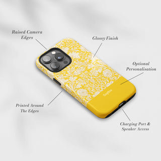 Tough Case MagSafe Honey Meadow, raised camera edges, glossy finish and port access
