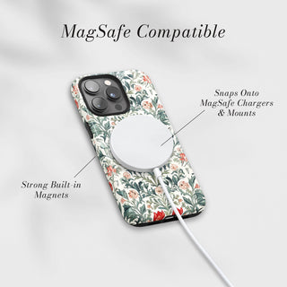 Tough Case MagSafe Cottage Garden, snaps onto MagSafe chargers and mounts