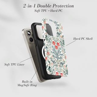 Tough Case MagSafe Cottage Garden, two layer protection with soft TPU liner and hard PC shell