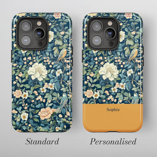 Tough Case MagSafe William Morris Floral, standard or personalised with your name on the colour band