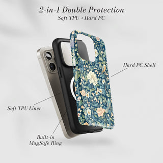 Tough Case MagSafe William Morris Floral, two layer protection with soft TPU liner and hard PC shell