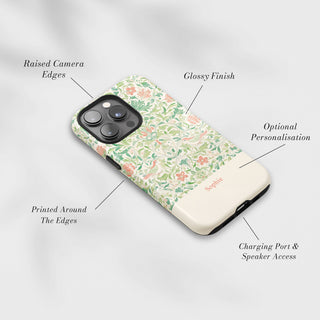 Tough Case MagSafe Willow Garden, raised camera edges, glossy finish and port access