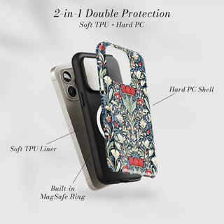 Tough Case MagSafe Tulip Trellis, two layer protection with soft TPU liner and hard PC shell