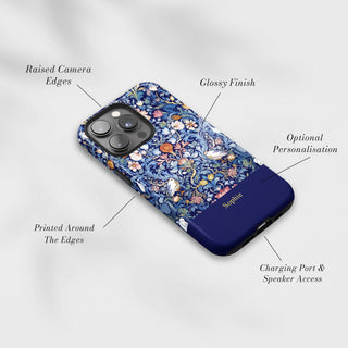 Tough Case MagSafe Midnight Garden, raised camera edges, glossy finish and port access