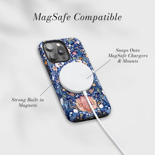 Tough Case MagSafe Midnight Garden, snaps onto MagSafe chargers and mounts
