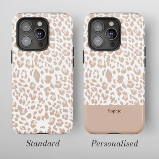 Tough Case MagSafe Sand Leopard, standard or personalised with your name on the colour band