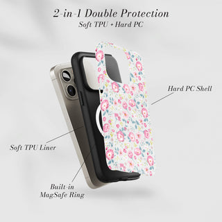 Tough Case MagSafe Sugar Blossom, two layer protection with soft TPU liner and hard PC shell