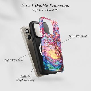 Tough Case MagSafe Blossom Window, two layer protection with soft TPU liner and hard PC shell