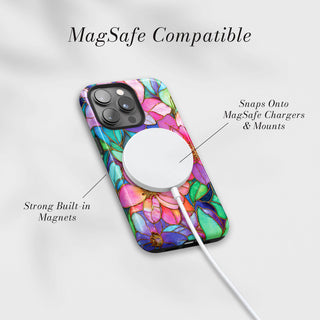 Tough Case MagSafe Rose Window, snaps onto MagSafe chargers and mounts
